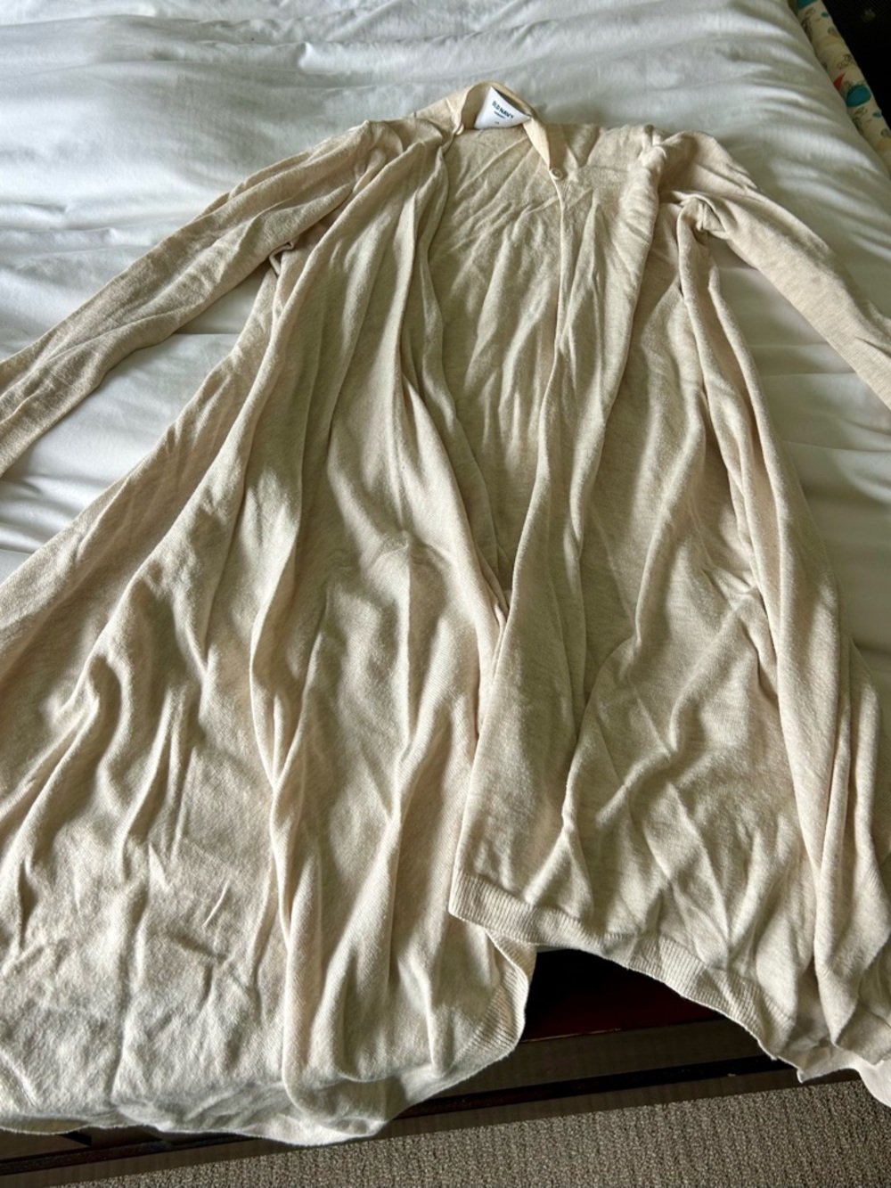 Maternity & Nursing Cream Open Front Cardigan